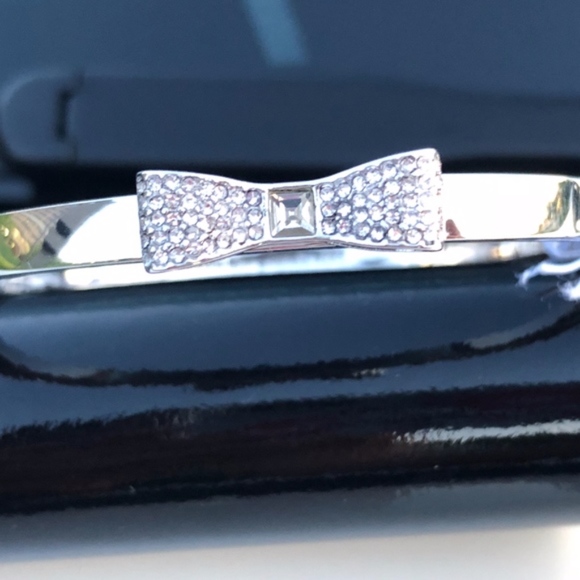 NWT KATE SPADE READY SET BOW Silver Pave Bracelet - Picture 2 of 4